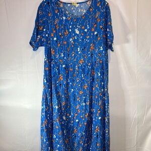 Gorgeous Ladies XL Blue Springtime Floral Sheath Dress Professionally Cleaned